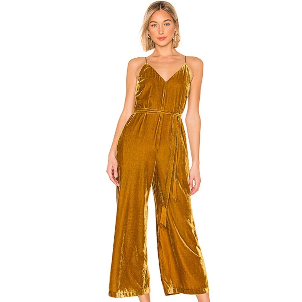 ASTR the label velvet jumpsuit